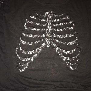 Torrid Lace Black Lace Ribcage SS Shirt